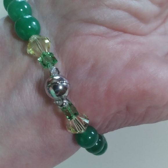 💎🎁 8" Boho Genuine Green Aventurine Flower 🌼 Bracelet 🙂 Magnetic Closure!💥 - Picture 6 of 14